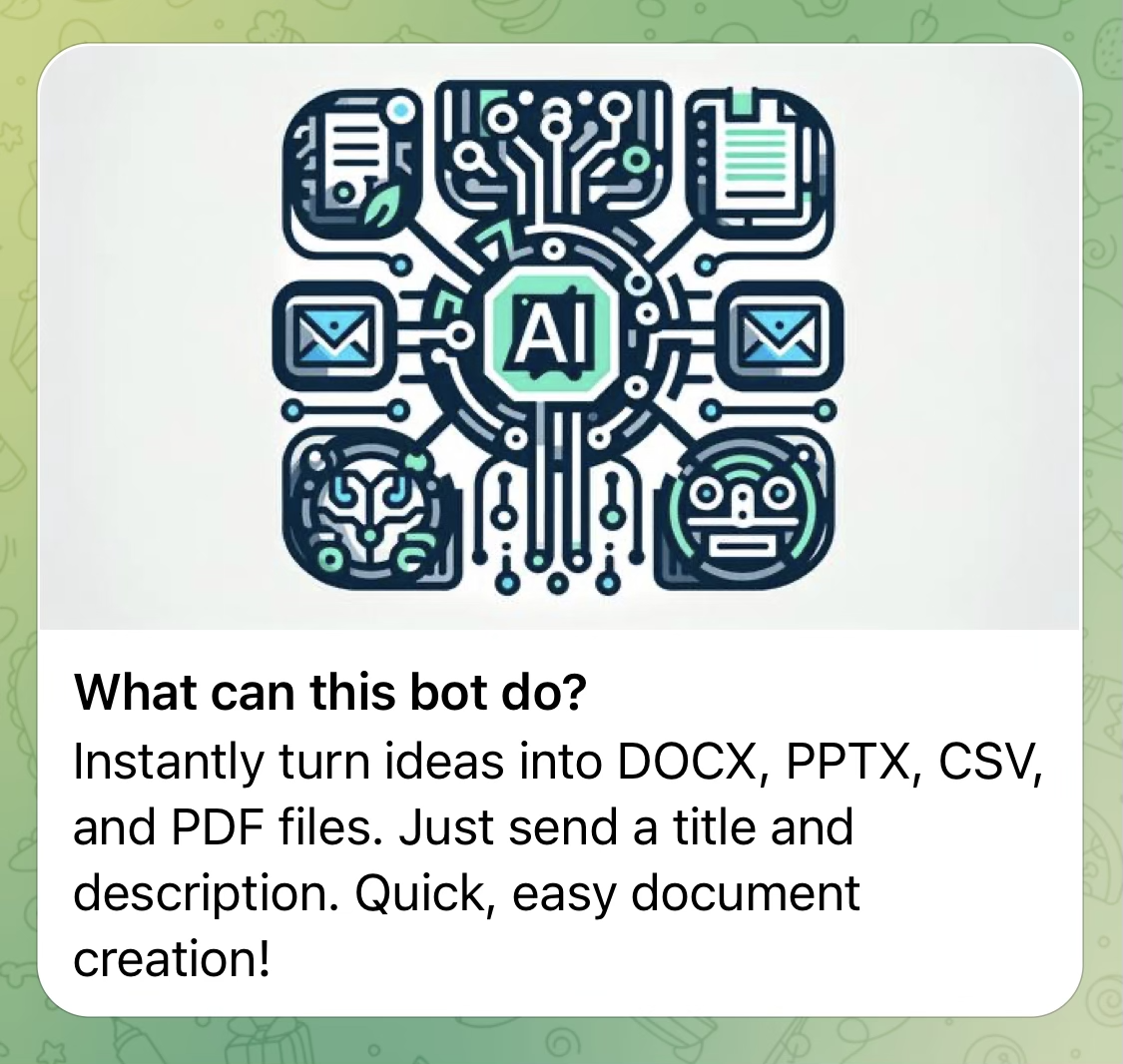 telegram ai doc writer